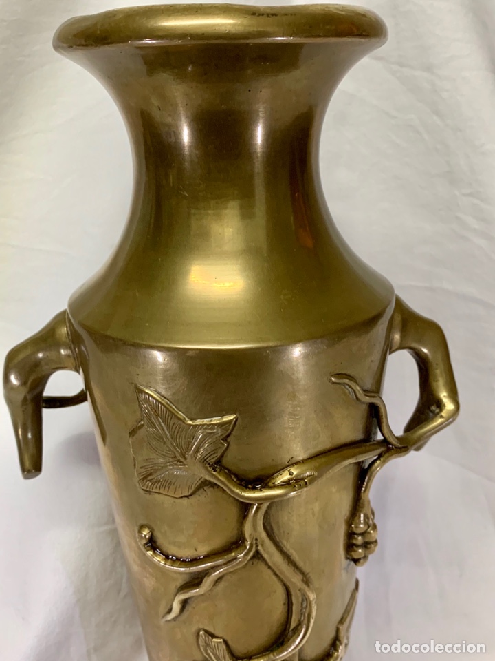 Antig&uuml;edades: GRAN JARRON BRONCE ALTURA 33CM - Foto 2