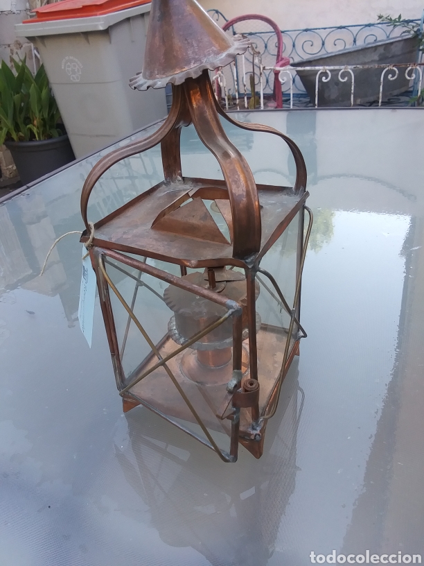 Antig&uuml;edades: Farol de cobre - Foto 2
