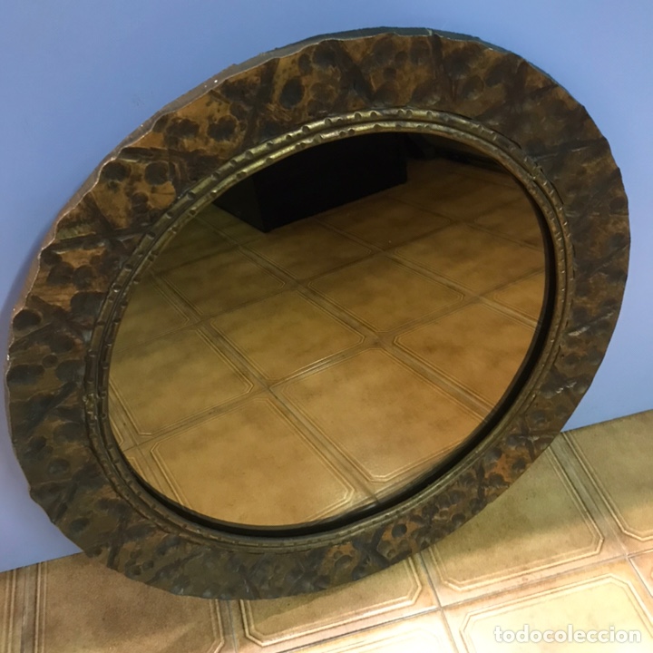 Antig&uuml;edades: ESPEJO REDONDO DE laton 53cm - Foto 2