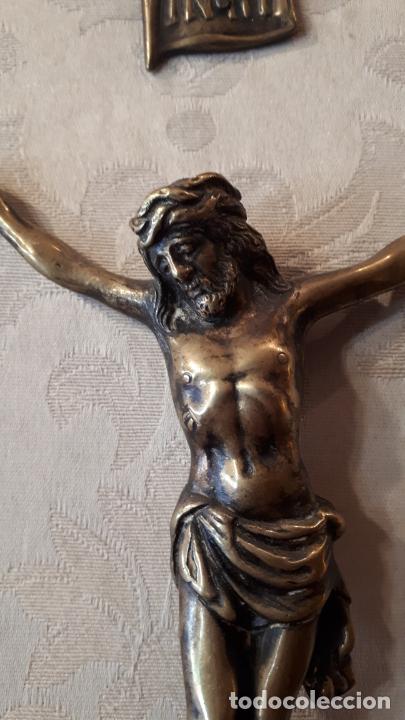 Antig&uuml;edades: CRUCIFICADO DE BRONCE. SIGLO XIX. - Foto 4