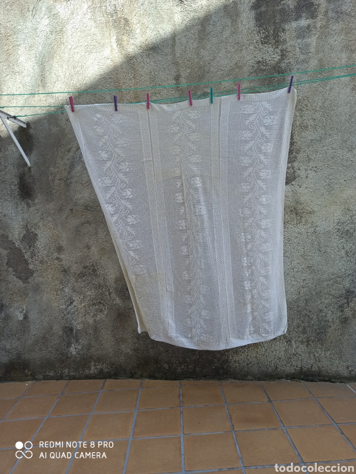 Antig&uuml;edades: Cortina de ganchillo, hilo Fabra y Coats - Foto 4