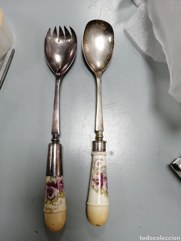 Antig&uuml;edades: Dos cubiertos ingleses para servir - Foto 1