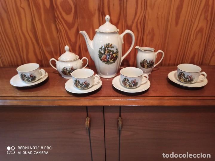 Antigüedades: JUEGO CAFÉ PORCELANA SANTA CLARA