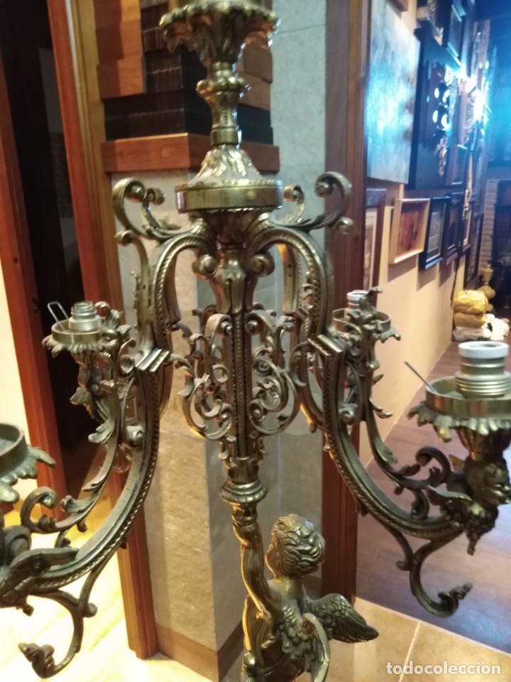Antig&uuml;edades: L&aacute;mpara candelabro de gran tama&ntilde;o. - Foto 8