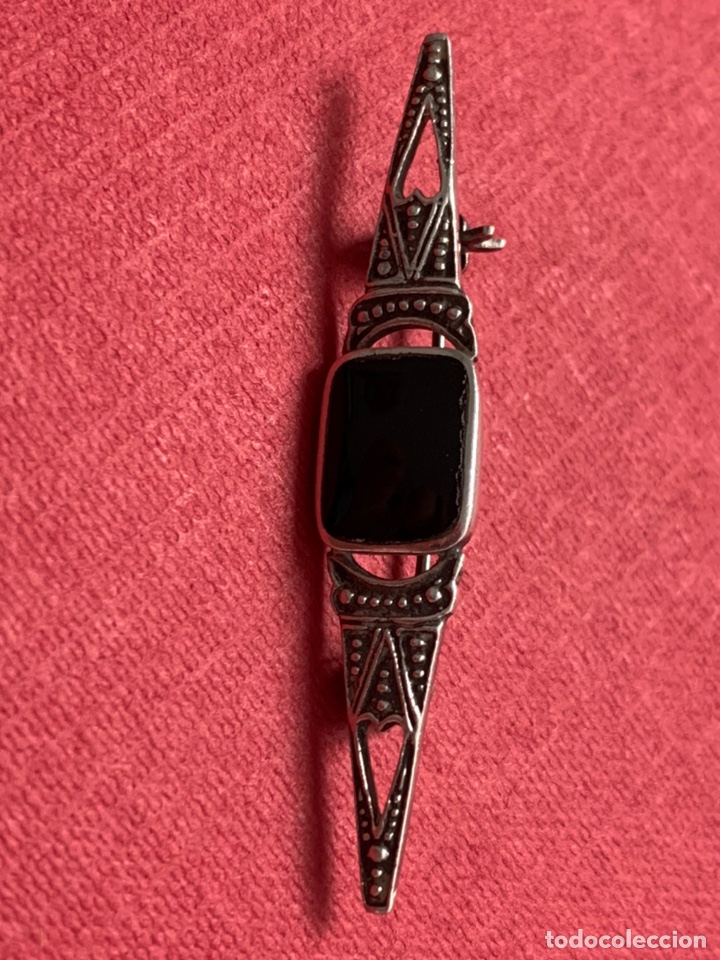 Antig&uuml;edades: Broche de plata y onix - Foto 2