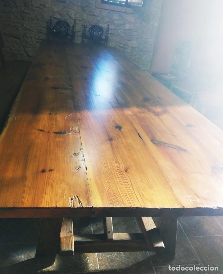 Antig&uuml;edades: Mesa de madera, m&aacute;s de 3 metros de largo. - Foto 3