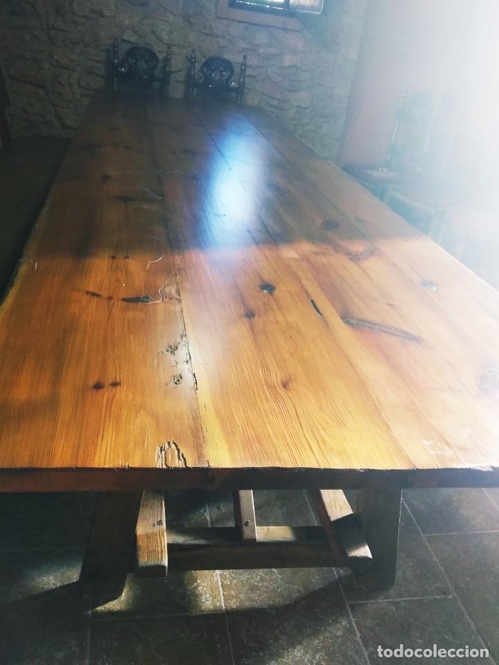 Antig&uuml;edades: Mesa de madera, m&aacute;s de 3 metros de largo. - Foto 5