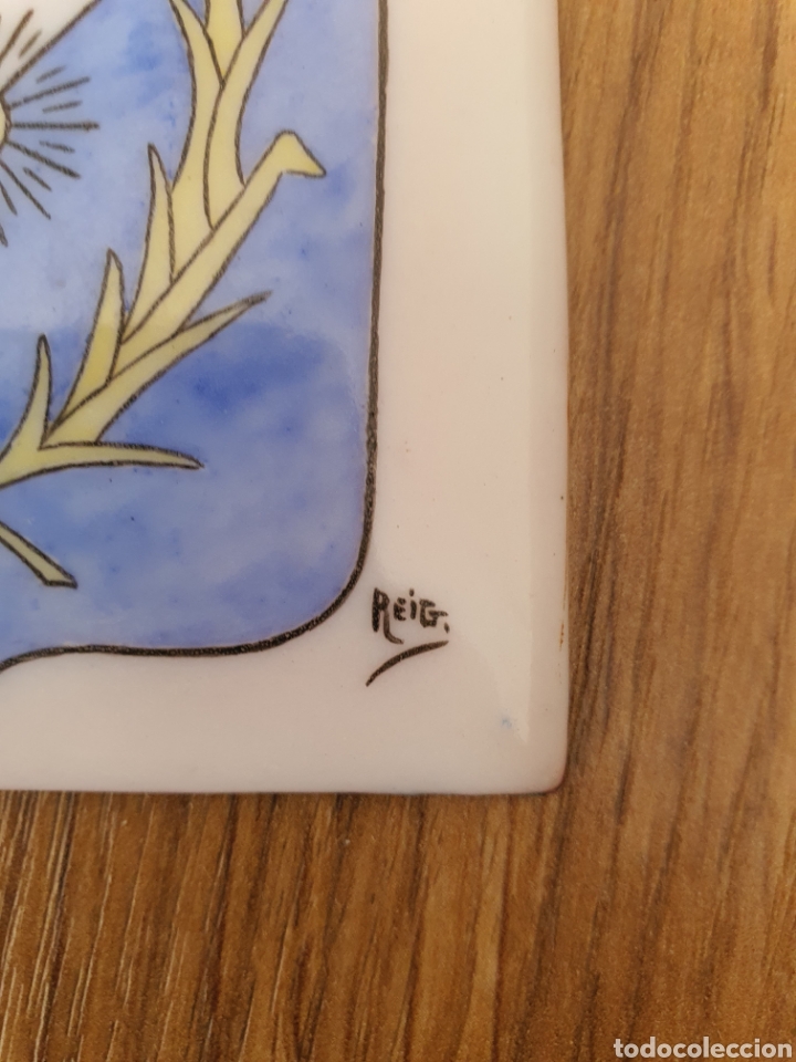 Antig&uuml;edades: Azulejo ceramica marca reig - Foto 2