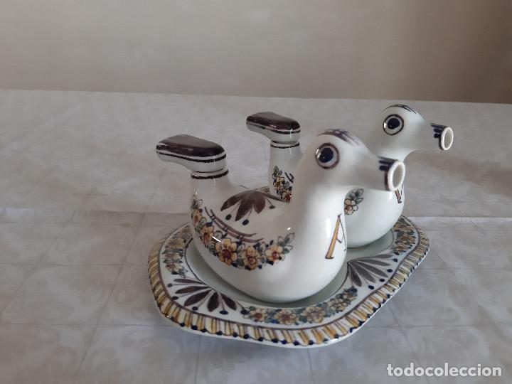 Antig&uuml;edades: Aceitera Porcelana patos. - Foto 5