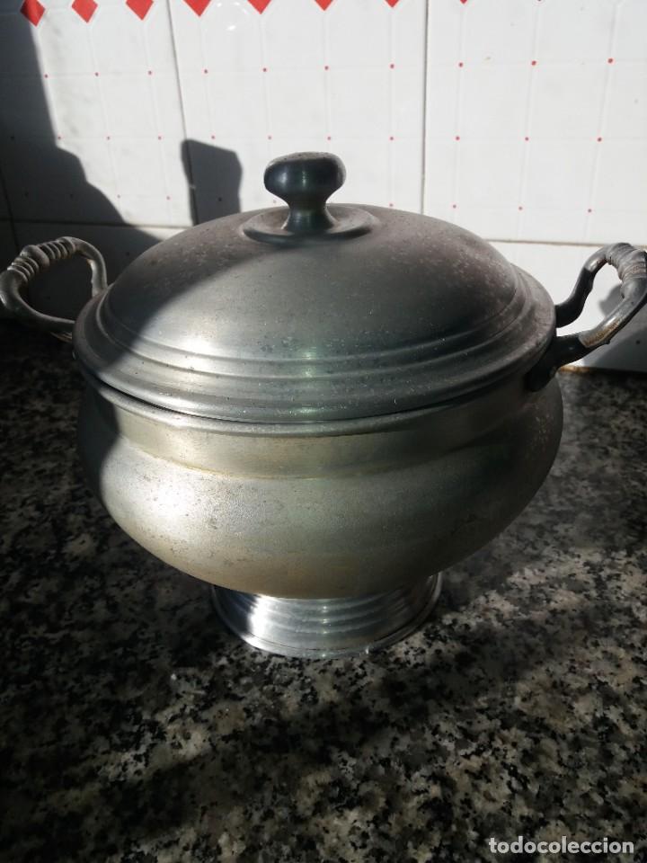 Antig&uuml;edades: ANTIGUA SOPERA DE ALUMINIO. - Foto 1