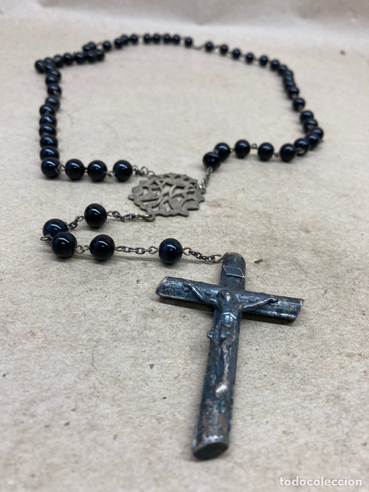 Antig&uuml;edades: Rosario de plata y piedras de &Oacute;nix - Foto 2