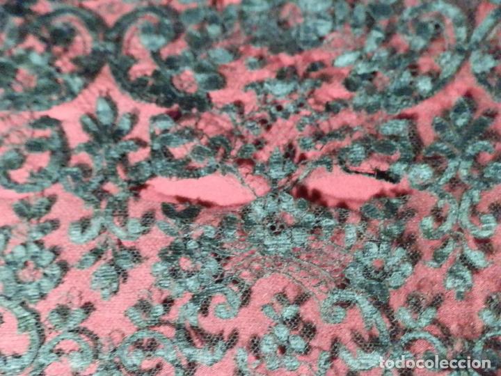 Antig&uuml;edades: ANTIGUA MANTILLA RECTANGULAR DE ENCAJE, 190X75 CM - Foto 8