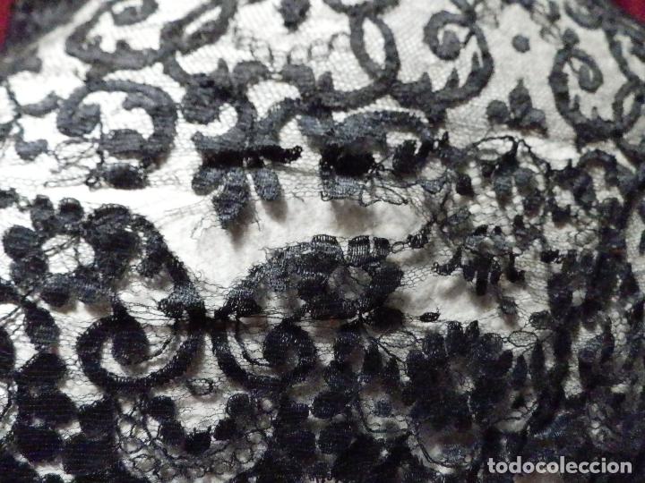 Antig&uuml;edades: ANTIGUA MANTILLA RECTANGULAR DE ENCAJE, 190X75 CM - Foto 5