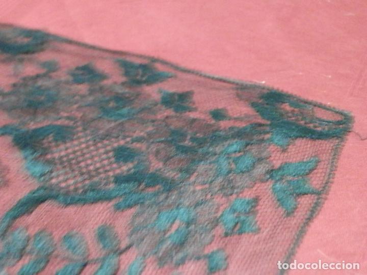 Antig&uuml;edades: ANTIGUA MANTILLA RECTANGULAR DE TUL BORDADO, 190X75 CM - Foto 10