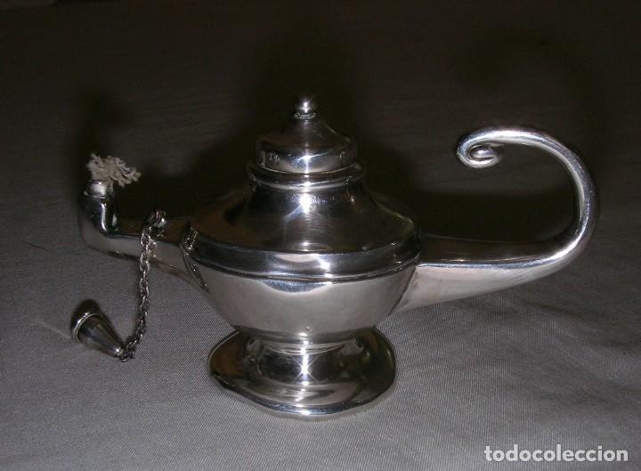 Antig&uuml;edades: L&Aacute;MPARA DE ALADINO DE PLATA - Foto 1
