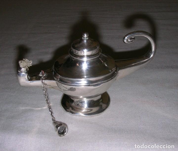 Antig&uuml;edades: L&Aacute;MPARA DE ALADINO DE PLATA - Foto 6