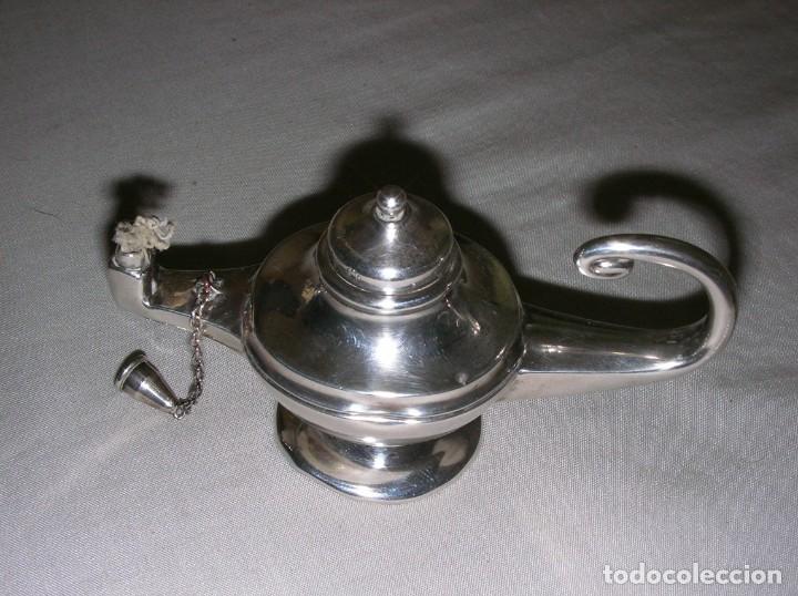 Antig&uuml;edades: L&Aacute;MPARA DE ALADINO DE PLATA - Foto 7