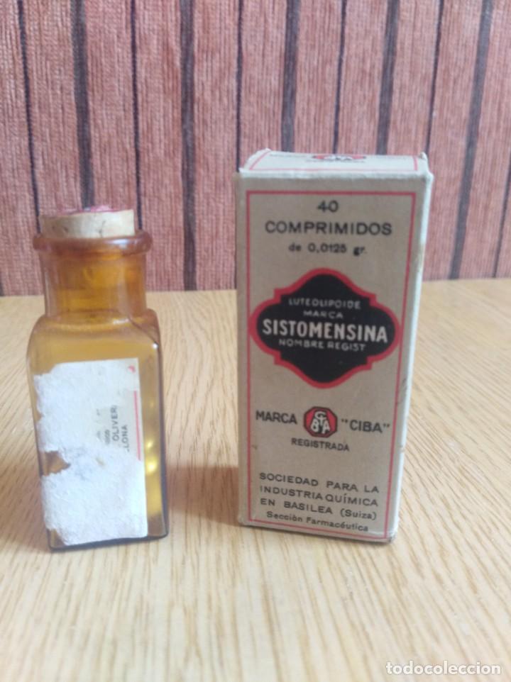 Antiquit&eacute;s: Antiguo bote cristal- pastillas sistomensina (593)