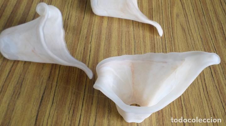 Antig&uuml;edades: Tres tulipas cristal opacas - Foto 4