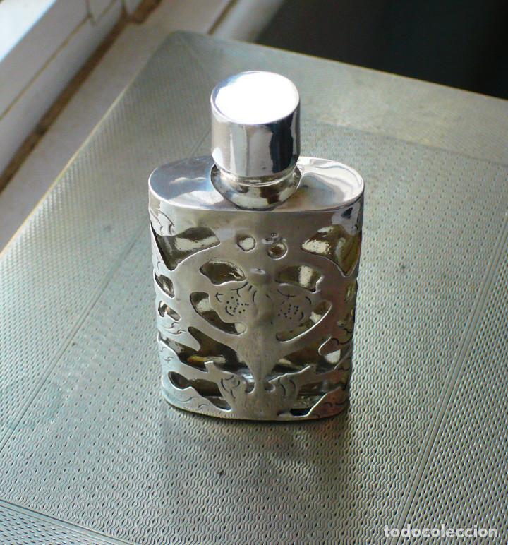 Antigüedades: Botella antigua para perfume. plata 925 inglaterra.London - Foto 3 - 211679751