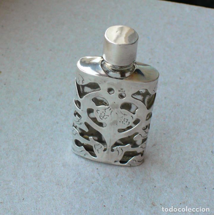 Antigüedades: Botella antigua para perfume. plata 925 inglaterra.London - Foto 8 - 211679751