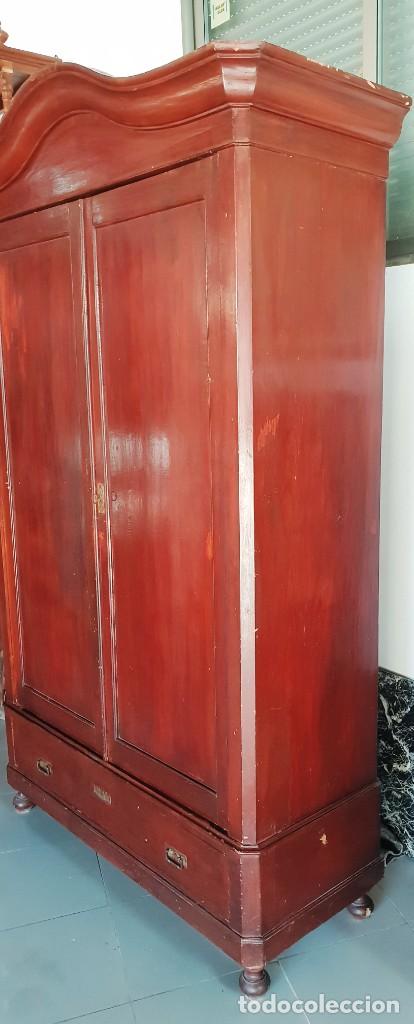 Antig&uuml;edades: Gran armario de pino rojo - Foto 5
