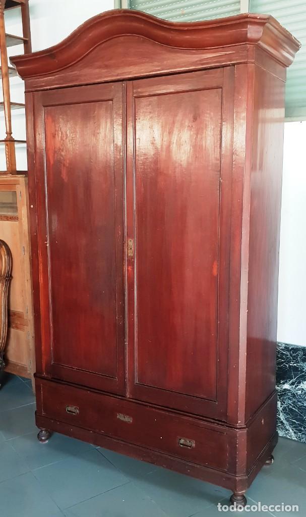 Antig&uuml;edades: Gran armario de pino rojo - Foto 3