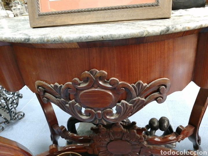 Antig&uuml;edades: Consola isabelina caoba - Foto 3