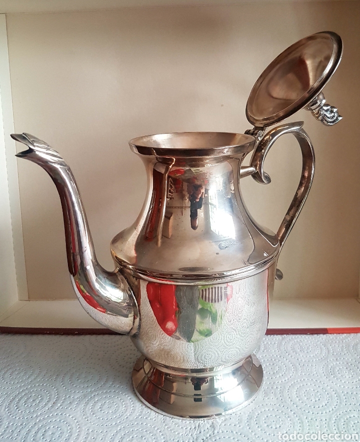 Antig&uuml;edades: Excelente cafetera de alpaca - Foto 2