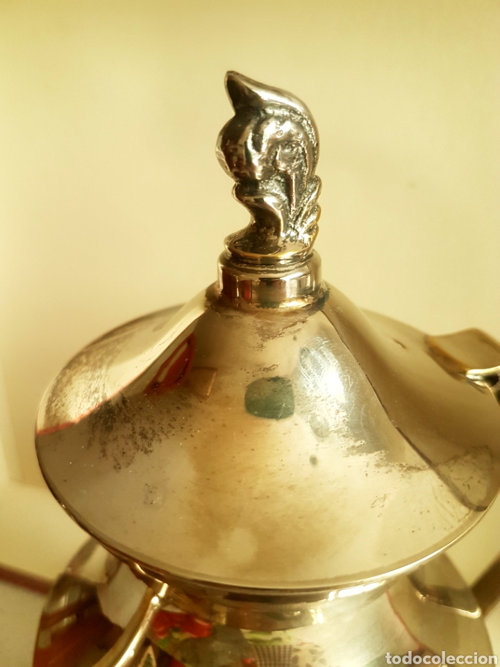 Antig&uuml;edades: Excelente cafetera de alpaca - Foto 4