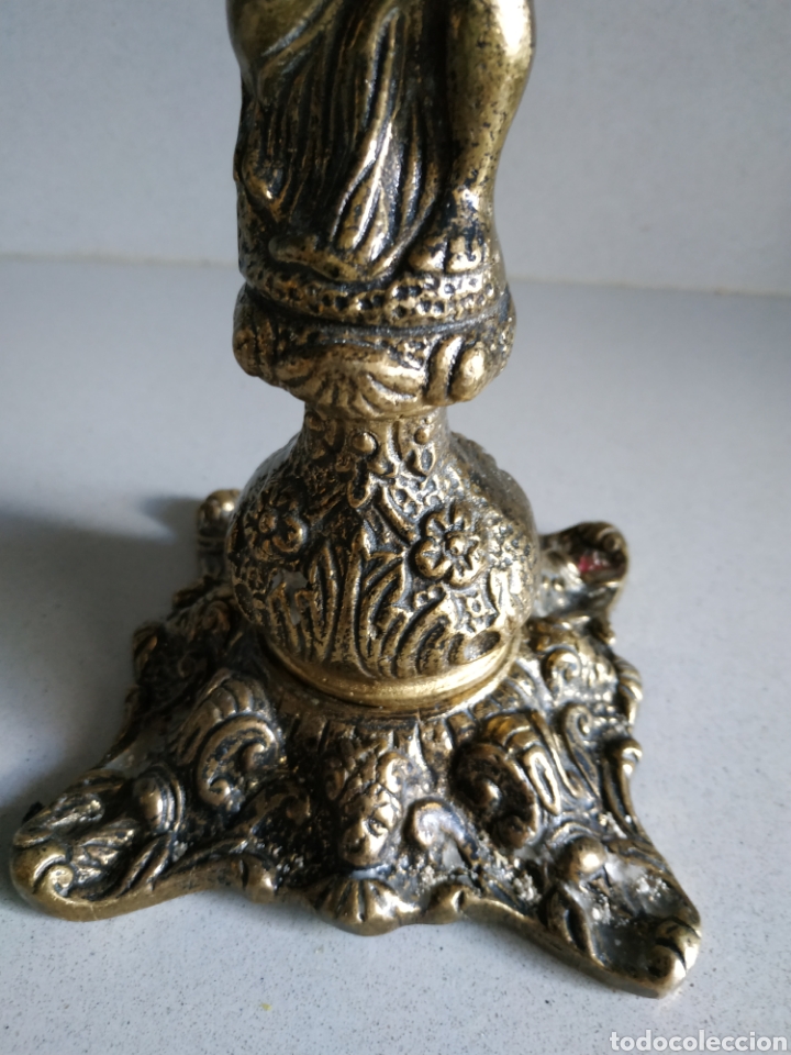 Antig&uuml;edades: Portavelas de bronce - Foto 5