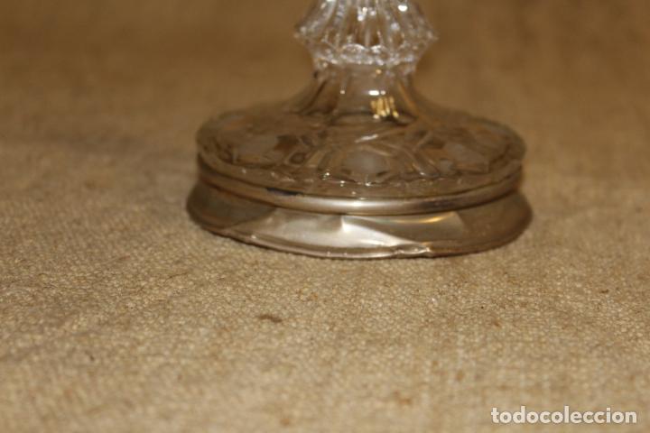 Antig&uuml;edades: base de cristal y plata para jarron - Foto 4