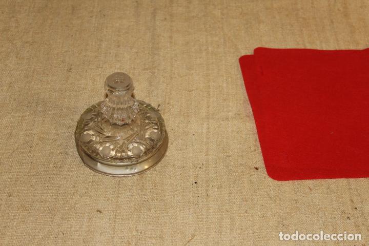 Antig&uuml;edades: base de cristal y plata para jarron - Foto 6
