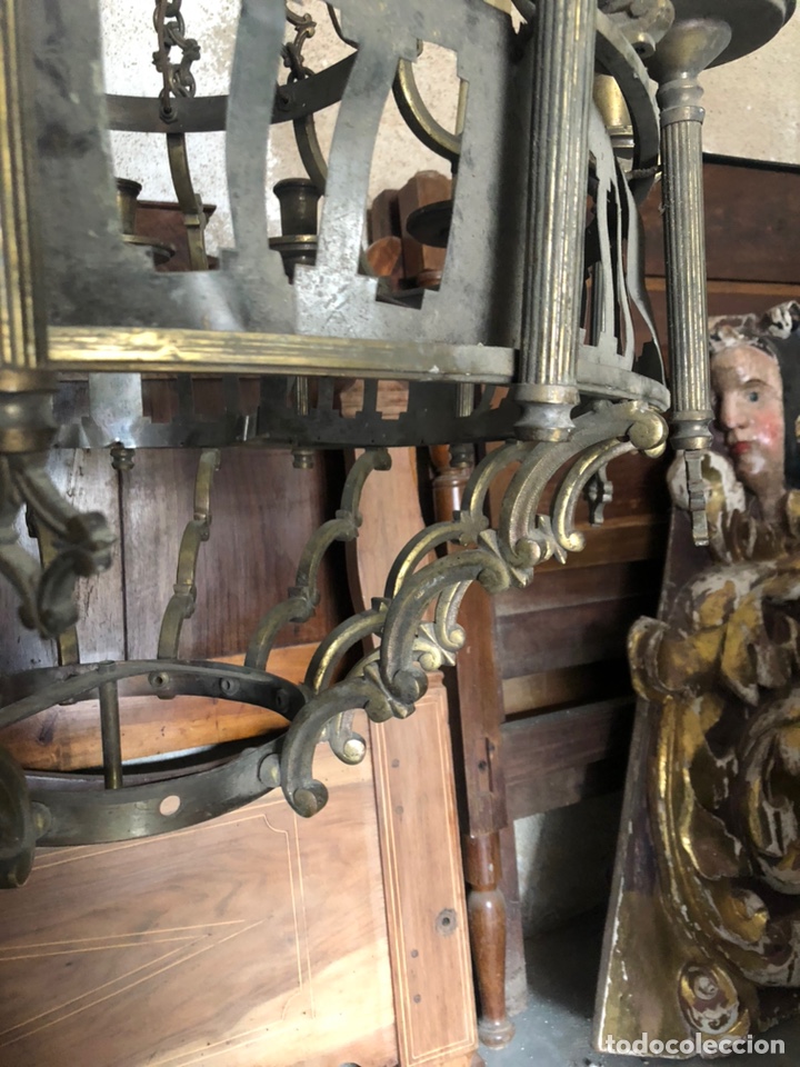 Antig&uuml;edades: L&aacute;mpara de techo bronze - Foto 6
