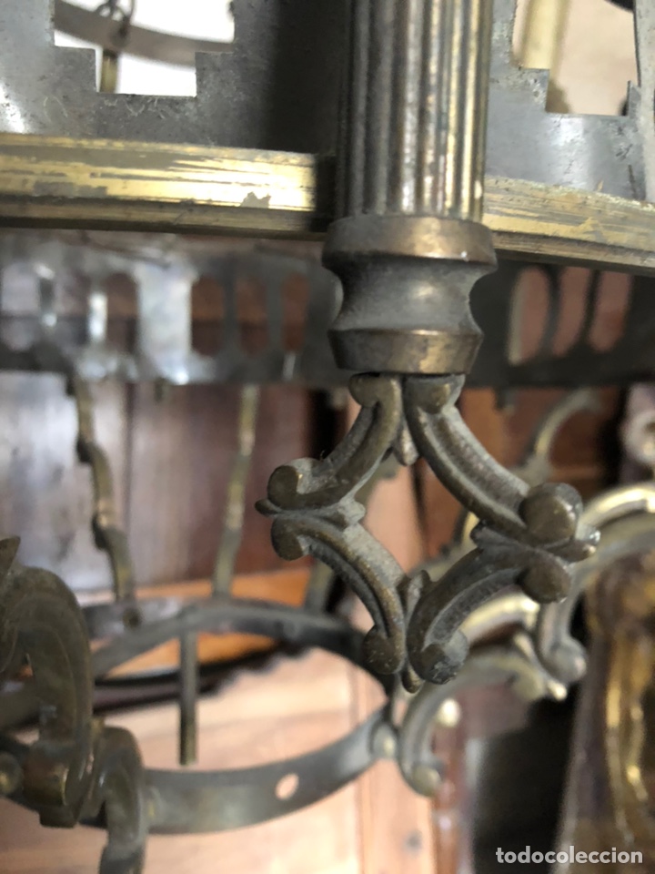 Antig&uuml;edades: L&aacute;mpara de techo bronze - Foto 7