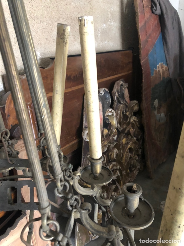 Antig&uuml;edades: L&aacute;mpara de techo bronze - Foto 8