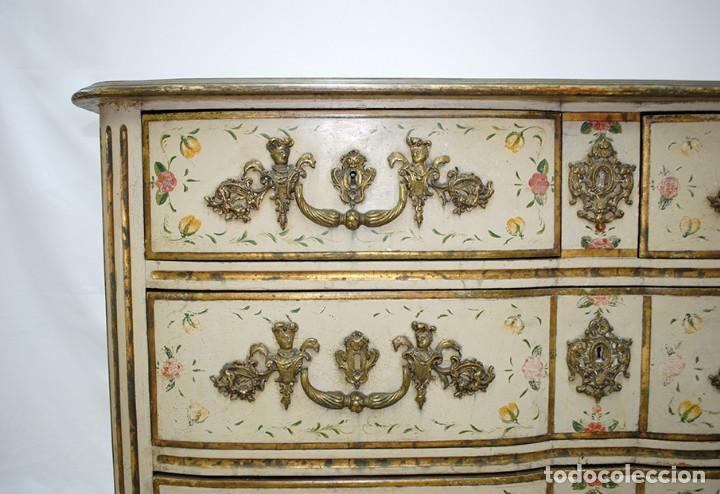 Antig&uuml;edades: C&Oacute;MODA ANTIGUA DE MADERA PINTADA A MANO - Foto 4
