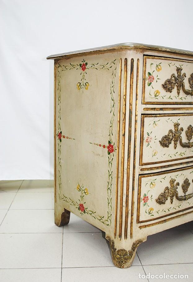 Antig&uuml;edades: C&Oacute;MODA ANTIGUA DE MADERA PINTADA A MANO - Foto 13