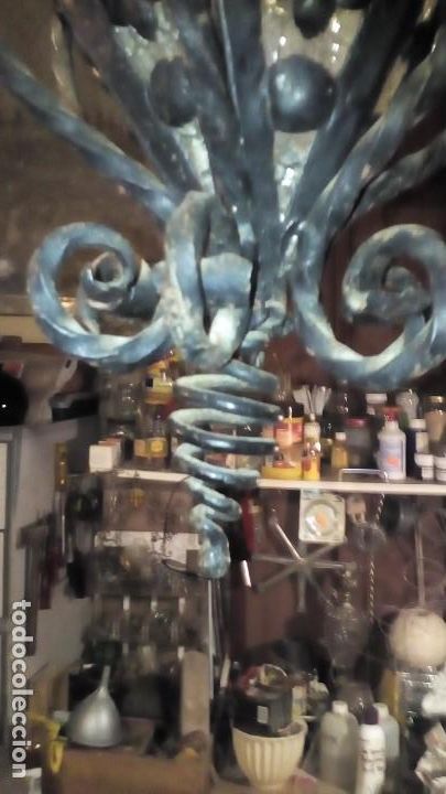 Antig&uuml;edades: LAMPARA HIERRO - ARTESANA . - Foto 12