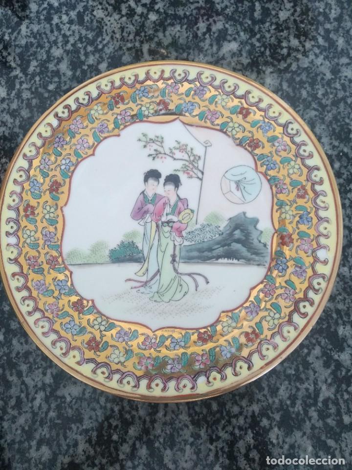 Antig&uuml;edades: 2 platos MACAO geishas, con sello - Foto 3