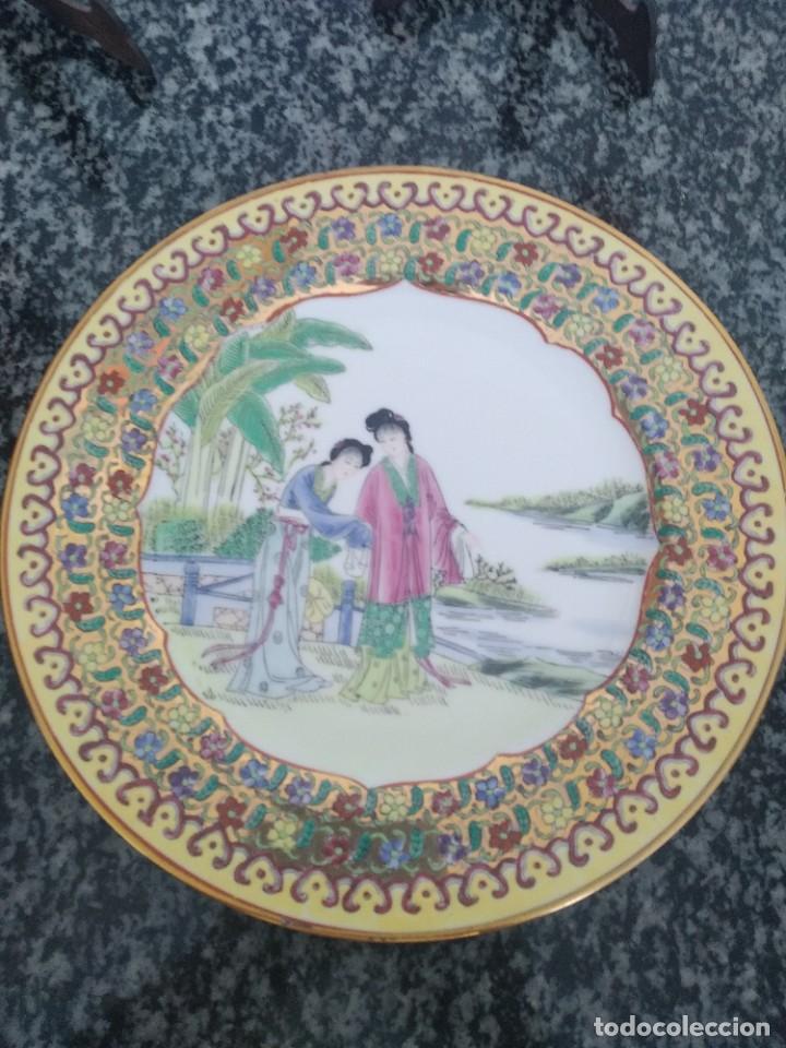 Antig&uuml;edades: 2 platos MACAO geishas, con sello - Foto 6