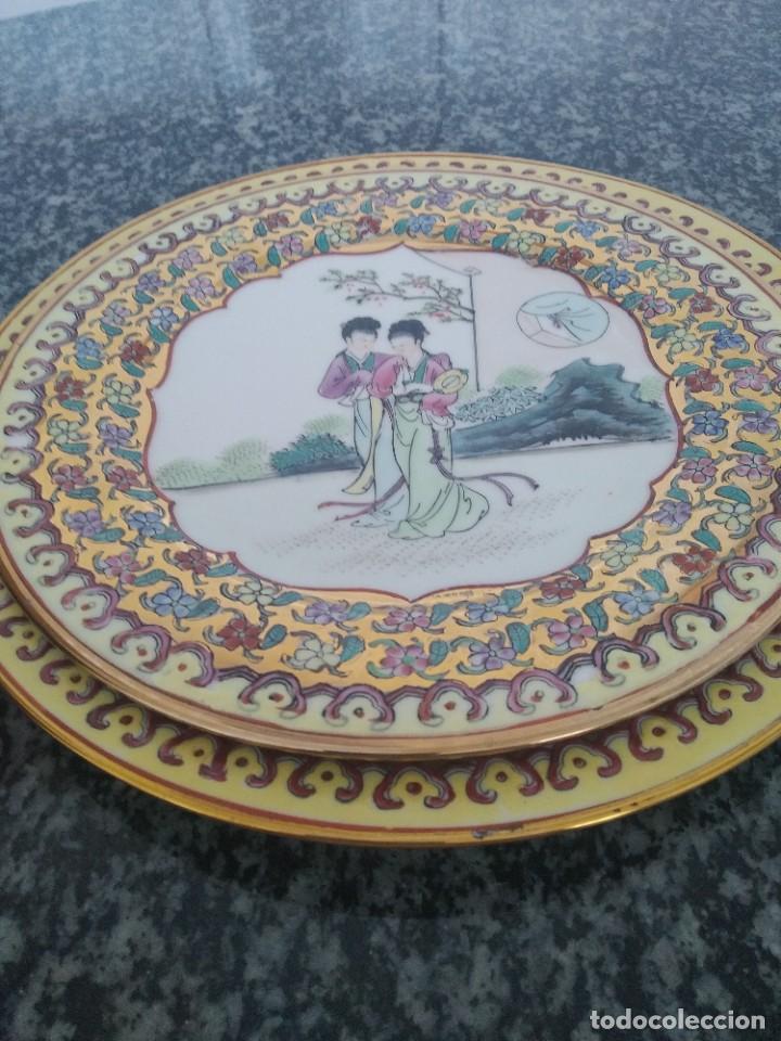 Antig&uuml;edades: 2 platos MACAO geishas, con sello - Foto 12