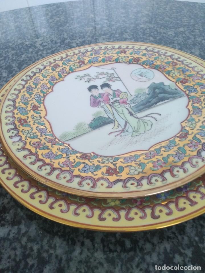 Antig&uuml;edades: 2 platos MACAO geishas, con sello - Foto 13