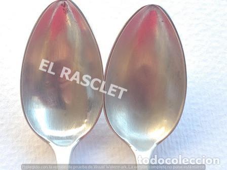 Antig&uuml;edades: ANTIG&Uuml;AS CUCHARAS MESA EN ALPACA PLATEADA - Foto 1
