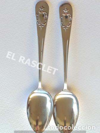 Antig&uuml;edades: ANTIG&Uuml;AS CUCHARAS MESA EN ALPACA PLATEADA - Foto 2