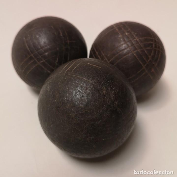 Antig&uuml;edades: Juego 3 Bolas de Petanca - Foto 2