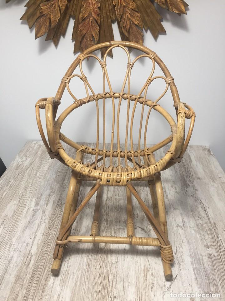 Antig&uuml;edades: SILLA INFANTIL MECEDORA BAMBU - CA&Ntilde;A PEQUE&Ntilde;A - Foto 2