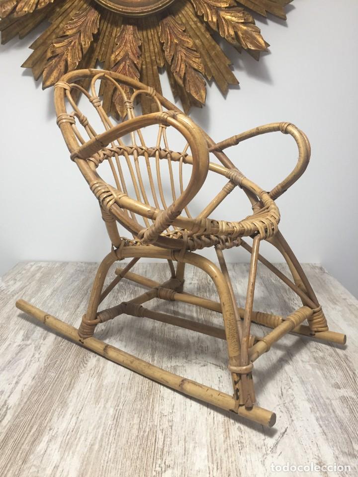 Antig&uuml;edades: SILLA INFANTIL MECEDORA BAMBU - CA&Ntilde;A PEQUE&Ntilde;A - Foto 3