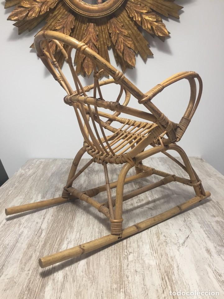 Antig&uuml;edades: SILLA INFANTIL MECEDORA BAMBU - CA&Ntilde;A PEQUE&Ntilde;A - Foto 4