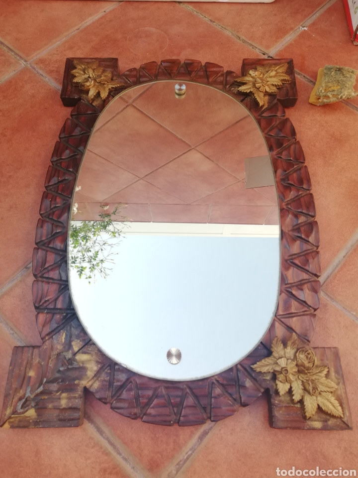Antig&uuml;edades: Espejo madera maciza - Foto 2